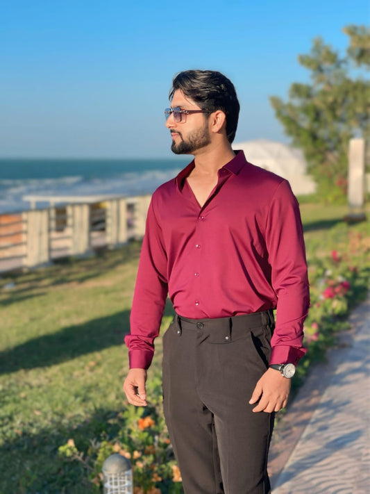 Men’s Mehroon Dress Shirt