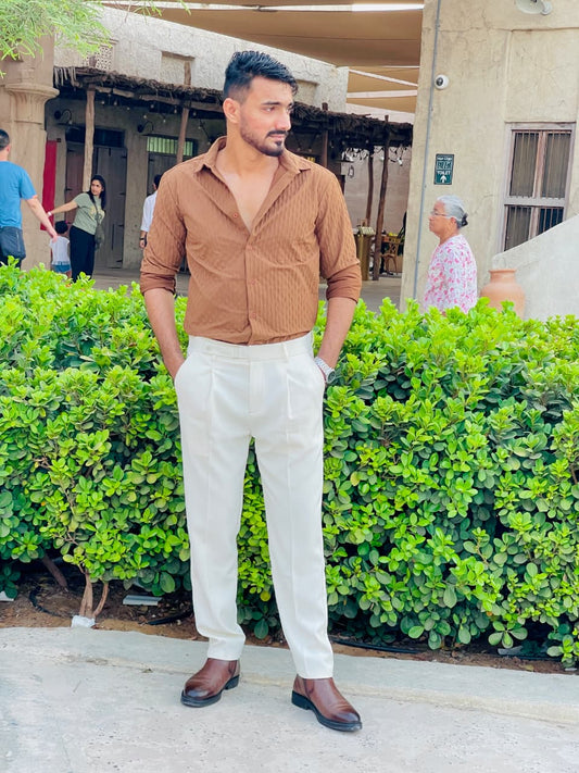 BROWN FULL SLEEVE SHIRT