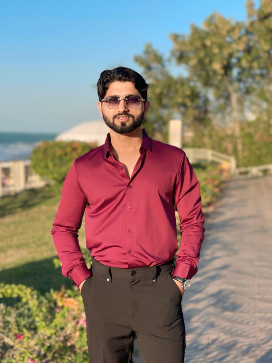 Men’s Mehroon Dress Shirt