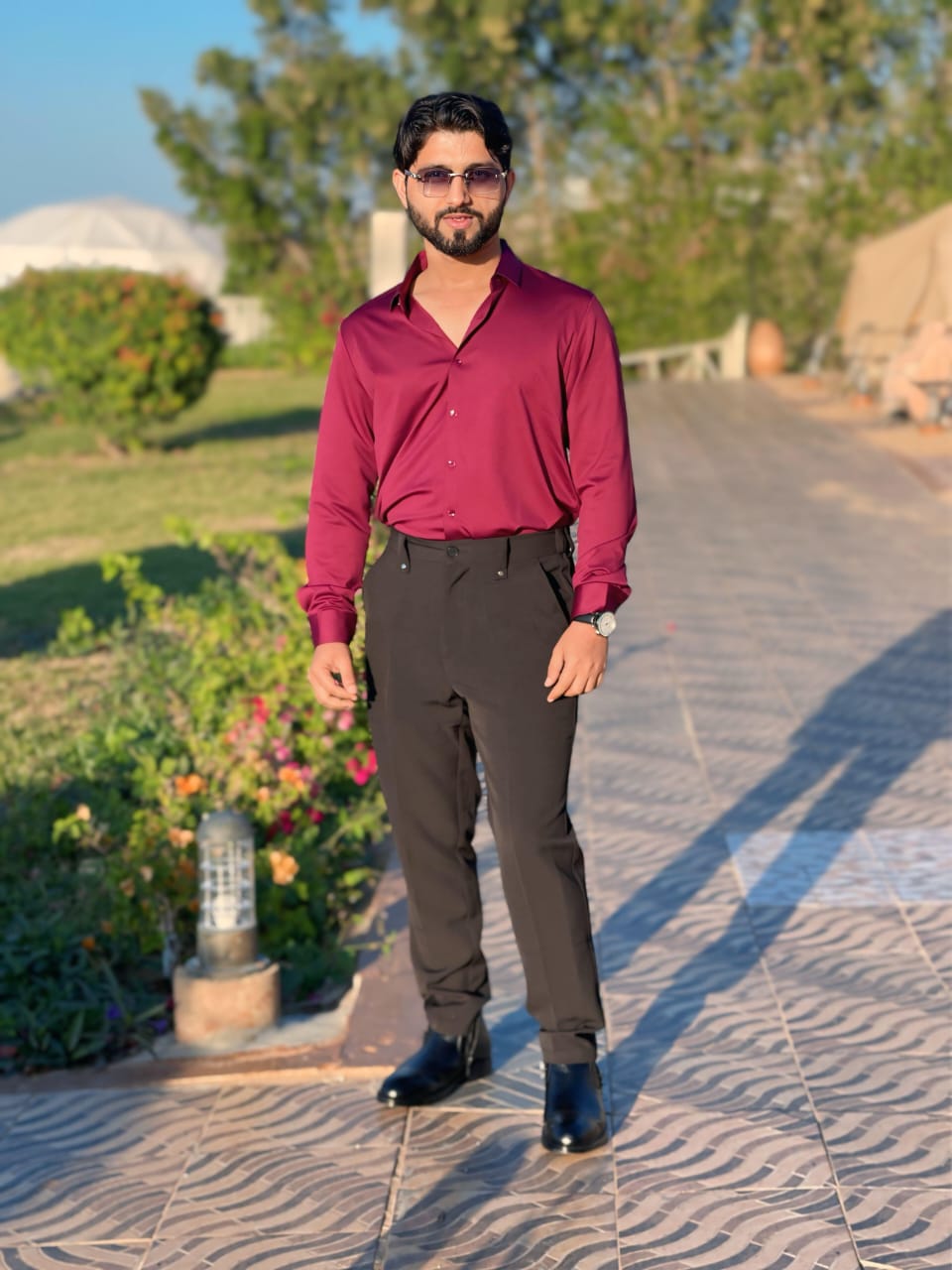 Men’s Mehroon Dress Shirt